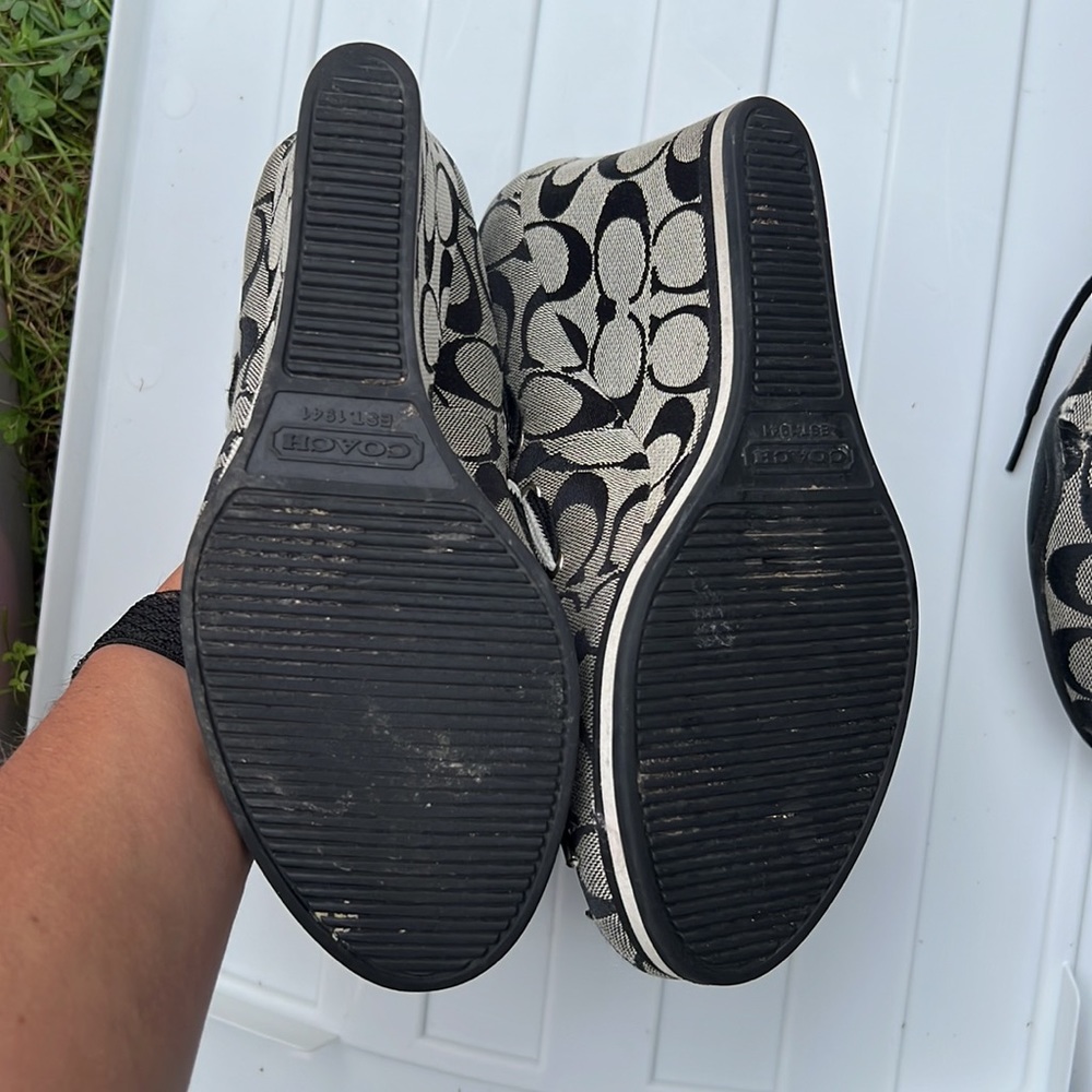 Coach wedges! Black and white! Very cute. Size 9 - Picture 3 of 4